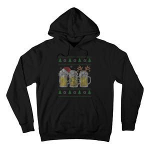 Beer ugly christmas sweater santa beer mugs ale lover xmas Tall Hoodie