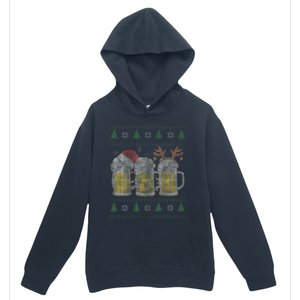 Beer ugly christmas sweater santa beer mugs ale lover xmas Urban Pullover Hoodie