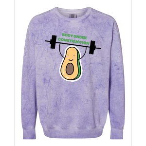 Body Under Construction Funny Motivational Workout Gym Lover Colorblast Crewneck Sweatshirt