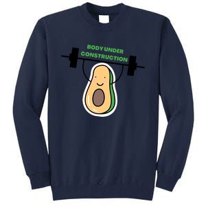 Body Under Construction Funny Motivational Workout Gym Lover Tall Sweatshirt