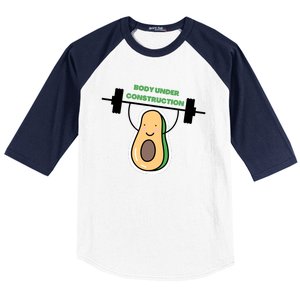 Body Under Construction Funny Motivational Workout Gym Lover Baseball Sleeve Shirt