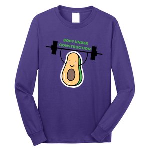 Body Under Construction Funny Motivational Workout Gym Lover Long Sleeve Shirt