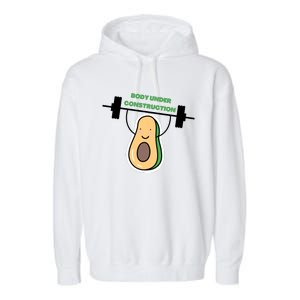 Body Under Construction Funny Motivational Workout Gym Lover Garment-Dyed Fleece Hoodie