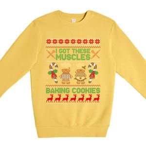 Baker Ugly Christmas Baking Cookies Sweater Gift Premium Crewneck Sweatshirt