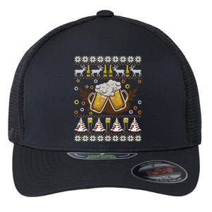 Beer Ugly Christmas Ing Funny Happy Holiday Xmas Gift Meaningful Gift Flexfit Unipanel Trucker Cap