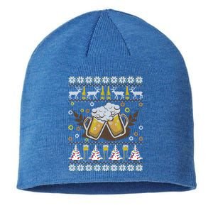 Beer Ugly Christmas Ing Funny Happy Holiday Xmas Gift Meaningful Gift Sustainable Beanie