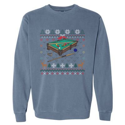 Billiards Ugly Christmas Sweater Ball Sports Player Gift Garment-Dyed Sweatshirt