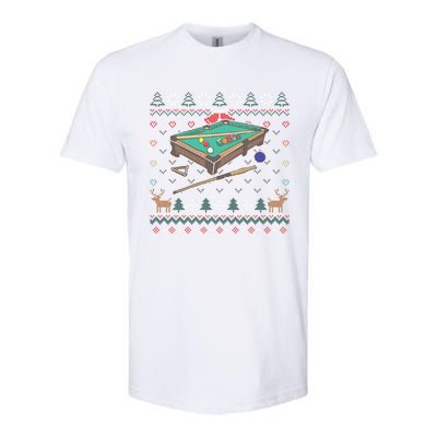 Billiards Ugly Christmas Sweater Ball Sports Player Gift Softstyle CVC T-Shirt