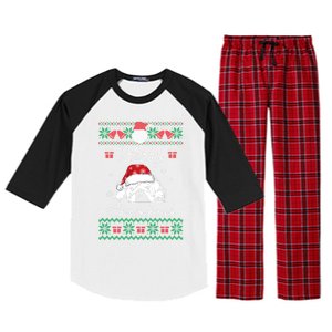 Bulldog Ugly Christmas Gift English Bulldog Lover Cute Gift Raglan Sleeve Pajama Set