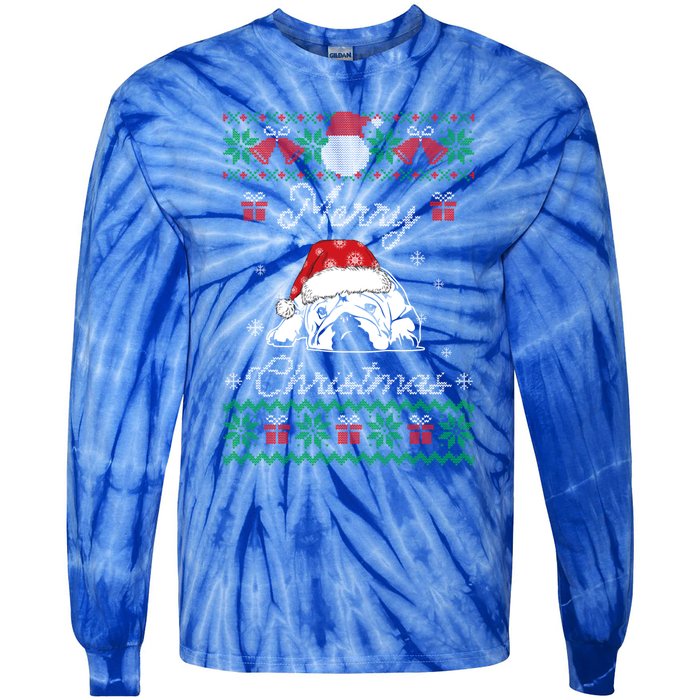 Bulldog Ugly Christmas Gift English Bulldog Lover Cute Gift Tie-Dye Long Sleeve Shirt