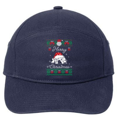 Bulldog Ugly Christmas Gift English Bulldog Lover Cute Gift 7-Panel Snapback Hat