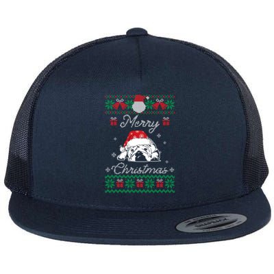 Bulldog Ugly Christmas Gift English Bulldog Lover Cute Gift Flat Bill Trucker Hat