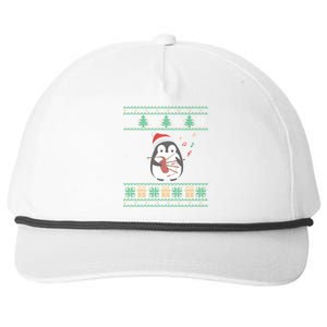 Bagpipes Ugly Christmas Sweater Penguin Xmas Family Matching Cute Gift Snapback Five-Panel Rope Hat