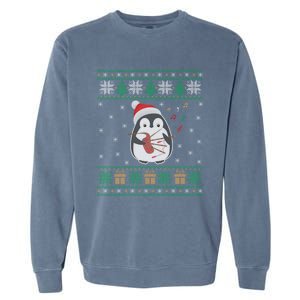 Bagpipes Ugly Christmas Sweater Penguin Xmas Family Matching Cute Gift Garment-Dyed Sweatshirt