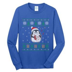 Bagpipes Ugly Christmas Sweater Penguin Xmas Family Matching Cute Gift Tall Long Sleeve T-Shirt