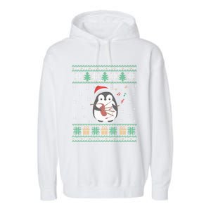 Bagpipes Ugly Christmas Sweater Penguin Xmas Family Matching Cute Gift Garment-Dyed Fleece Hoodie