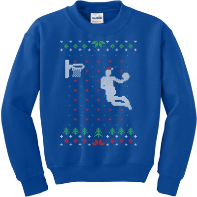 Basketball Ugly Christmas Sweater Xmas Funny Santa Dunking Cute Gift Kids Sweatshirt