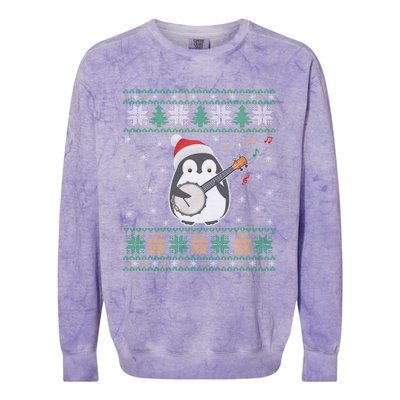 Banjo Ugly Christmas Sweater Penguin Xmas Family Matching Meaningful Gift Colorblast Crewneck Sweatshirt