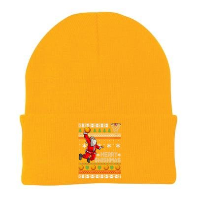 Basketball Ugly Christmas Sweater Xmas Funny Dunking Santa Knit Cap Winter Beanie