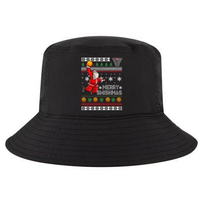 Basketball Ugly Christmas Sweater Xmas Funny Dunking Santa Cool Comfort Performance Bucket Hat