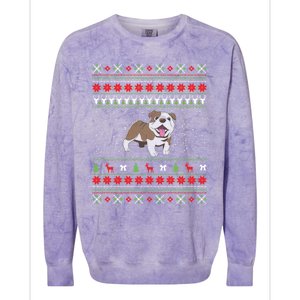 Bulldog Ugly Christmas Funny Gift Design Funny Gift Colorblast Crewneck Sweatshirt