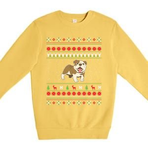 Bulldog Ugly Christmas Funny Gift Design Funny Gift Premium Crewneck Sweatshirt