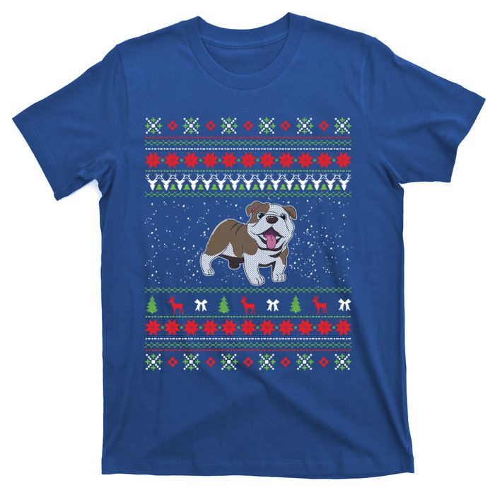 Bulldog Ugly Christmas Funny Gift Design Funny Gift T-Shirt