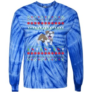 Bulldog Ugly Christmas Funny Gift Design Funny Gift Tie-Dye Long Sleeve Shirt