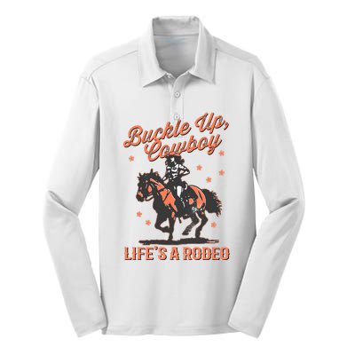 Buckle Up Cowboy LifeS A Rodeo Silk Touch Performance Long Sleeve Polo