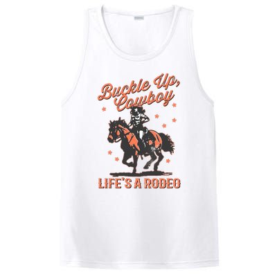 Buckle Up Cowboy LifeS A Rodeo PosiCharge Competitor Tank