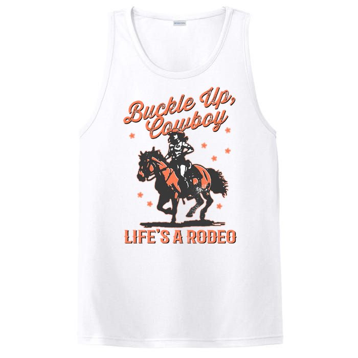 Buckle Up Cowboy LifeS A Rodeo PosiCharge Competitor Tank