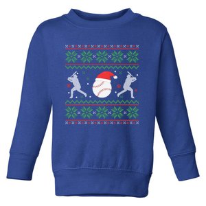 Baseball Ugly Christmas Funny Xmas Baseball Gift Toddler Sweatshirt