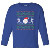 Baseball Ugly Christmas Funny Xmas Baseball Gift Toddler Long Sleeve Shirt