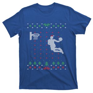 Basketball Ugly Christmas Xmas Funny Santa Dunking Great Gift T-Shirt