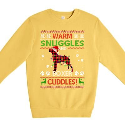 Boxer Ugly Christmas Sweater Christmas Pajama Dog Lover Gift Premium Crewneck Sweatshirt