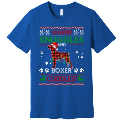 Boxer Ugly Christmas Sweater Christmas Pajama Dog Lover Gift Premium T-Shirt