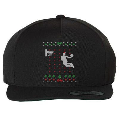 Basketball Ugly Christmas Sweater Xmas Funny Santa Dunking Gift Wool Snapback Cap