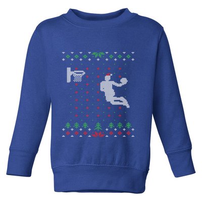 Basketball Ugly Christmas Sweater Xmas Funny Santa Dunking Gift Toddler Sweatshirt