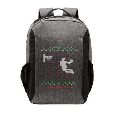 Basketball Ugly Christmas Sweater Xmas Funny Santa Dunking Gift Vector Backpack