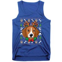 Beagle Ugly Christmas Reindeer Antlers Xmas Gift Tank Top