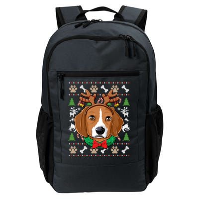 Beagle Ugly Christmas Reindeer Antlers Xmas Gift Daily Commute Backpack