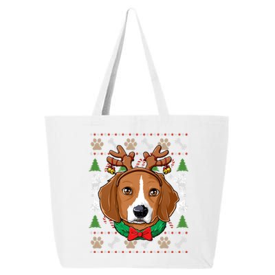 Beagle Ugly Christmas Reindeer Antlers Xmas Gift 25L Jumbo Tote