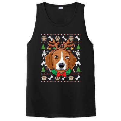 Beagle Ugly Christmas Reindeer Antlers Xmas Gift PosiCharge Competitor Tank