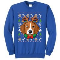 Beagle Ugly Christmas Reindeer Antlers Xmas Gift Sweatshirt