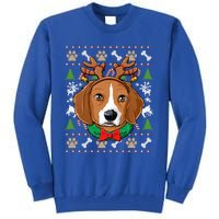 Beagle Ugly Christmas Reindeer Antlers Xmas Gift Tall Sweatshirt