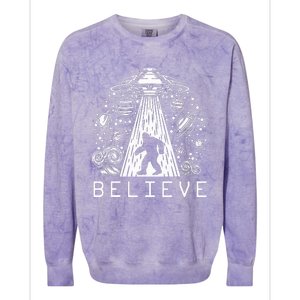 Bigfoot Ufo Conspiracy Theory Alien Physics Colorblast Crewneck Sweatshirt