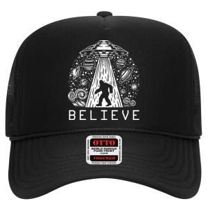 Bigfoot Ufo Conspiracy Theory Alien Physics High Crown Mesh Back Trucker Hat