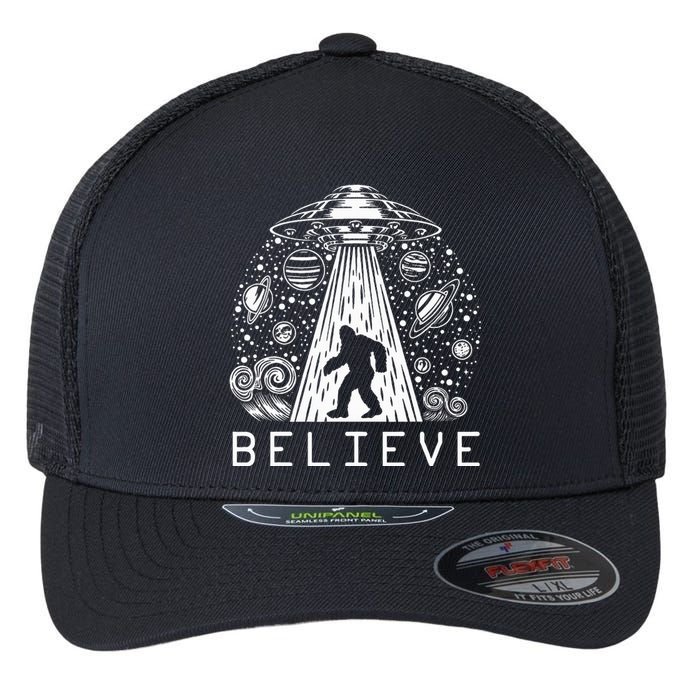 Bigfoot Ufo Conspiracy Theory Alien Physics Flexfit Unipanel Trucker Cap