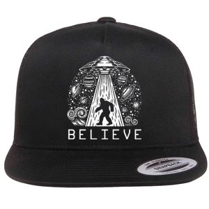 Bigfoot Ufo Conspiracy Theory Alien Physics Flat Bill Trucker Hat