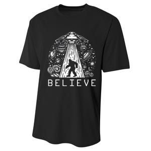 Bigfoot Ufo Conspiracy Theory Alien Physics Performance Sprint T-Shirt